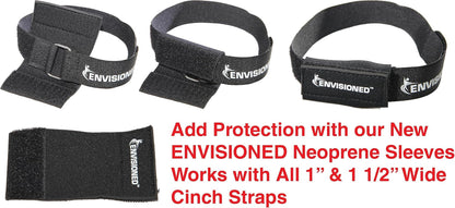 Premium Cinch Straps with Stainless Steel Metal Ring (Buckle), Reusable Durable Hook and Loop, Multipurpose Securing Straps 1" X 30" - 8 Pack plus 2 Bonus Original Cinch Straps